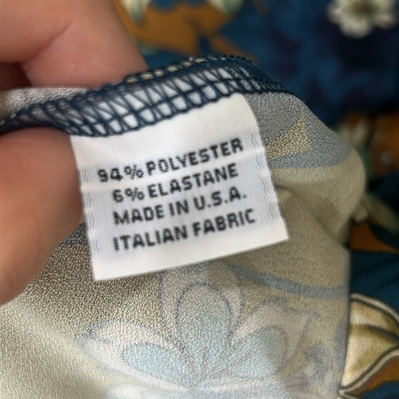 NWT Bryn Walker Bellagio Floral Print Alabama Shirt Tunic Ochre Teal Medium - Picture 10 of 16